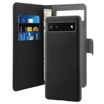 Puro 2-v-1 magnetický Google Pixel 6a Pase Wallet-Black