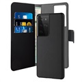Puro 2-v-1 Magnetické Samsung Galaxy S21 Ultra 5G Wallet Case-Black