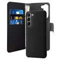 Puro 2-v-1 Samsung Galaxy S23+ 5G Magnetické Puzdro na Peňaženku - Čierne