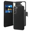 Puro 2-v-1 Magnetické Samsung Galaxy S22+ 5G Puzdrá peňaženky-Čierna