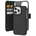 Puro 2-v-1 magnetický iPhone 15 Pro Wallet Case - Čierna