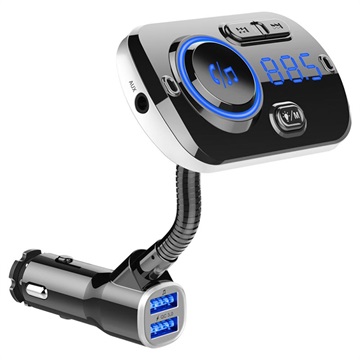 QC3.0 nabíjačka automobilu / Bluetooth FM vysielač s RGB BC49AQ - čierna