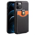 Qialino Business Style iPhone 12 Pro Max kožené puzdro - čierna