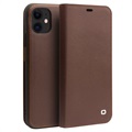 Qialino Classic iPhone 11 Wallet Leather Case - káva