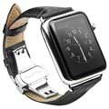 Apple Watch Series 7/SE/6/5/4/4/1/1/1 Qialino Leather náramok - 45 mm/44 mm/42 mm - čierna