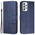 Samsung Galaxy A32 (4G) Puzdro na Peňaženku so Stojanom zo Série Quilted - Modrá
