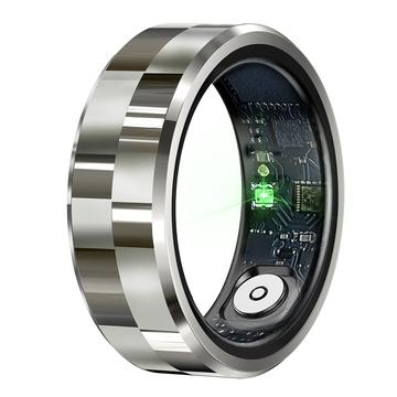 R9 Premium Stainless Steel Smart Ring with Charging Case - Size: 11/20.6mm