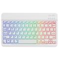 RGB-030 10-Inch Wireless Bluetooth Keyboard with RGB Backlight - US Layout - White