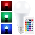 Žiarovka LED RGB s diaľkovým ovládaním - 10W, E27 - biela