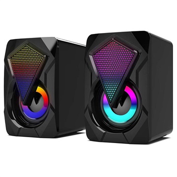 RGB stereofónne reproduktory x2 - 2x3w - čierna