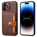 iPhone 15 Pro Max Retro Štýl Puzdro s Peňaženkou