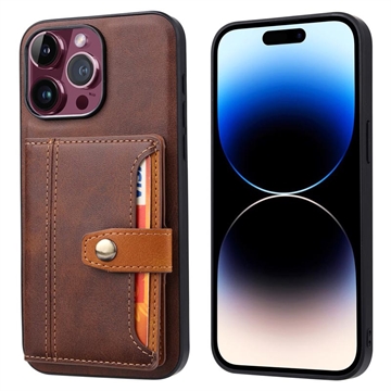 iPhone 15 Pro Max Retro Štýl Puzdro s Peňaženkou