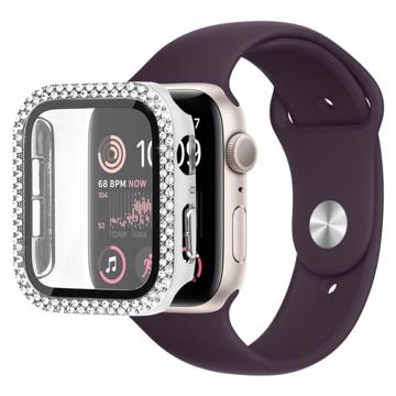 Rhinestone Decorative Apple Watch SE (2022)/SE/6/5/4 Puzdro s Ochrancom Obrazovky - 40mm - Strieborná