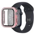 Rhinestone Decorative Apple Watch Series 9/8/7 Puzdro s Ochrancom Obrazovky - 41mm - Ružová