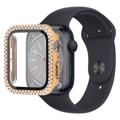 Rhinestone Decorative Apple Watch Series 9/8/7 Puzdro s Ochrancom Obrazovky - 45mm - Zlato