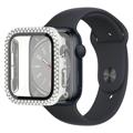 Rhinestone Decorative Apple Watch Series 9/8/7 Puzdro s Ochrancom Obrazovky - 45mm - Strieborná