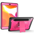 Drsná séria iPad 10.2 2019/2020/2021 Hybridný puzdro s Kickstandom - Hot Pink