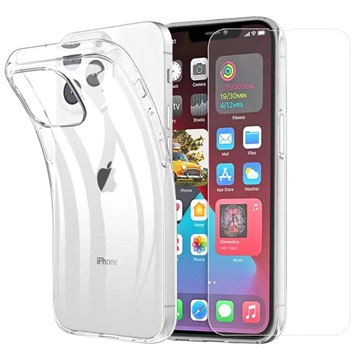 SAII 2-v-1 iPhone 13 TPU puzdro a ochranca obrazovky s temperovaným skleneným sklom