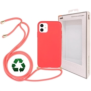 SAII Eco Line iPhone 11 biologicky odbúrateľné puzdro s popruhom - červená