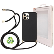 SAII Eco Line iPhone 12 Pro Max Case s popruhom - čierna