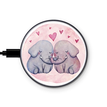 Univerzálna rýchla bezdrôtová nabíjačka Saii Premium - 15W - Zamilovaní slony