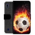 Samsung Galaxy A10 prémiové puzdro na peňaženku - Futbalový plameň