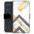 Samsung Galaxy A12 prémiové puzdro na peňaženku - Abstract Mramor