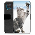 Samsung Galaxy A12 prémiové puzdro na peňaženku - Mačka