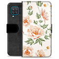 Samsung Galaxy A12 prémiové puzdro na peňaženku - Kvetinová