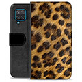 Samsung Galaxy A12 prémiové puzdro na peňaženku - Leopard