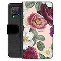 Samsung Galaxy A12 prémiové puzdro na peňaženku - Romantické kvety