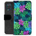 Samsung Galaxy A12 prémiové puzdro na peňaženku - Tropický kvet