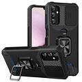 Samsung Galaxy A14/A14 5G Rotary Ring Hybrid Case with Camera Shield - Black