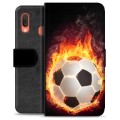 Samsung Galaxy A20e prémiové puzdro na peňaženku - Futbalový plameň