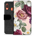 Samsung Galaxy A20e prémiové puzdro na peňaženku - Romantické kvety