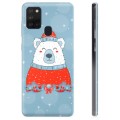 Samsung Galaxy A21s puzdro TPU - Vianočný medveď