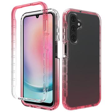 Hybridné puzdro Samsung Galaxy A25 Gradient Series – Červená / priehľadná
