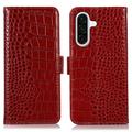 Crocodile Séria Samsung Galaxy A36 Kožené Puzdro na Peňaženku s RFID