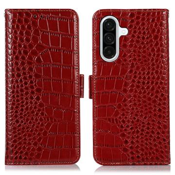 Crocodile Séria Samsung Galaxy A36 Kožené Puzdro na Peňaženku s RFID