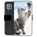 Samsung Galaxy A42 5G prémiové puzdro na peňaženku - Mačka