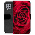 Samsung Galaxy A42 5G prémiové puzdro na peňaženku - Rose