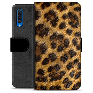 Samsung Galaxy A50 prémiové puzdro na peňaženku - Leopard