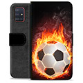 Samsung Galaxy A51 prémiové puzdro na peňaženku - Futbalový plameň