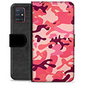 Samsung Galaxy A51 prémiové puzdro na peňaženku - Ružová kamufláž