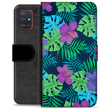 Samsung Galaxy A51 prémiové puzdro na peňaženku - Tropický kvet