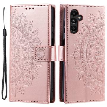 Samsung Galaxy A55 Séria Mandala Puzdro - Ružové zlato