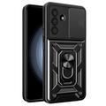 Samsung Galaxy A56 Rotary Ring Hybrid Case with Camera Shield - Black