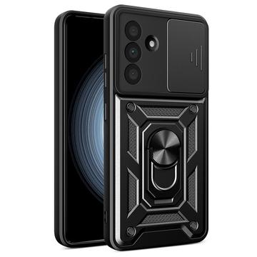 Samsung Galaxy A56 Rotary Ring Hybrid Case with Camera Shield - Black