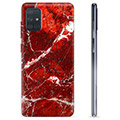 Samsung Galaxy A71 puzdro TPU - Červený mramor