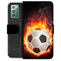 Samsung Galaxy Note20 prémiové puzdro na peňaženku - Futbalový plameň
